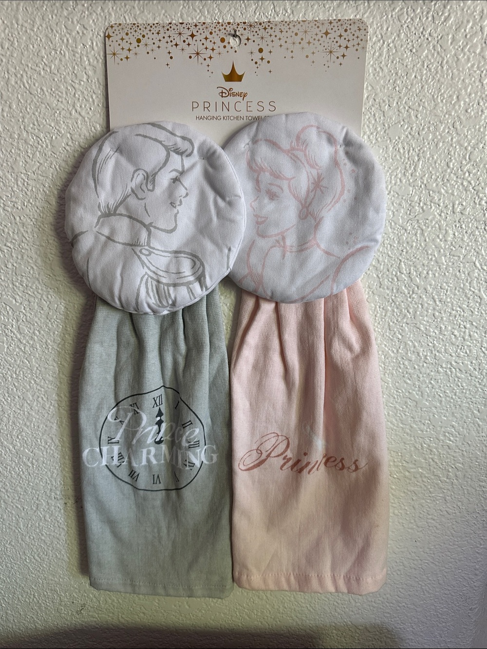 Disney Princess Kitchen Hanging Towels - Pink & Sage